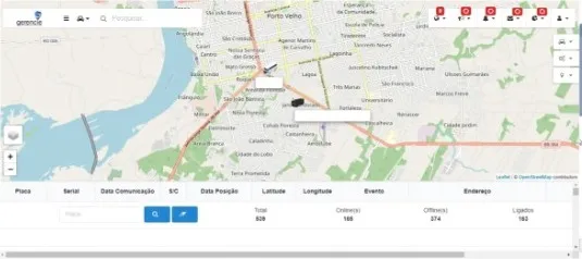 Tela do sistema Gerencie com mapa urbano